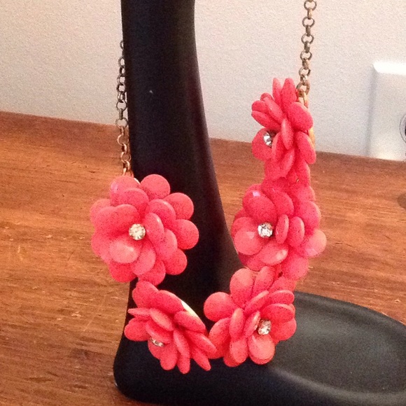 J. Crew Jewelry - J Crew coral floral necklace